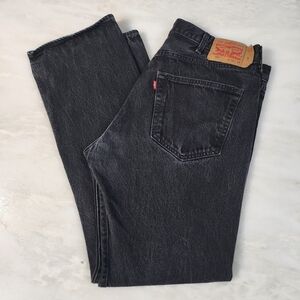 LEVI'S 501 Button Fly Black Denim Jeans Men's 40×34